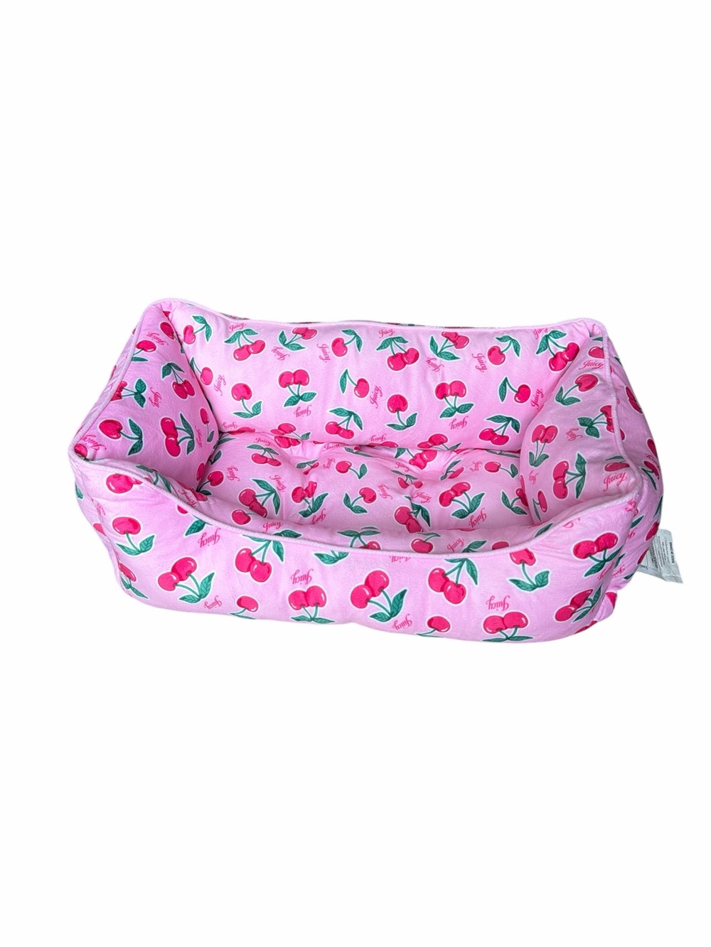 Juicy Couture Pink Cherry Print Dog Bed